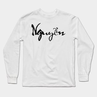 Nguyen Viet Last Name Calligraphy Art Long Sleeve T-Shirt